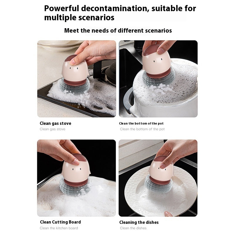 Automatic Liquid Filling Dishwashing Kitchen Brush